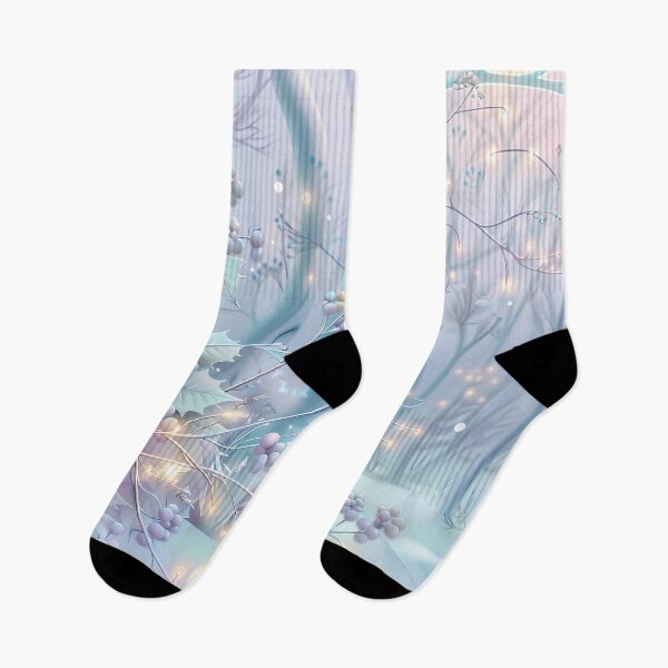 Item preview, Winter landscape. Leaves among the trees. Winter forest. Pastel colors. designed and sold by MagelliShop.
