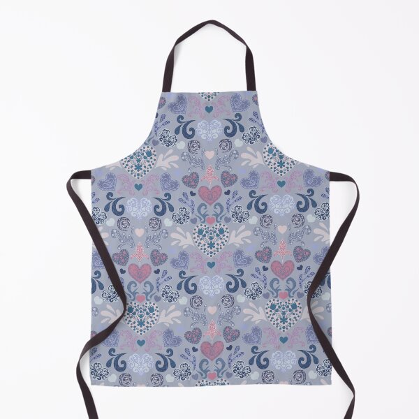 Item preview, Cool Ice Decorated Nordic Hearts Damask Pink Purple Blue designed and sold by GenAumonier.