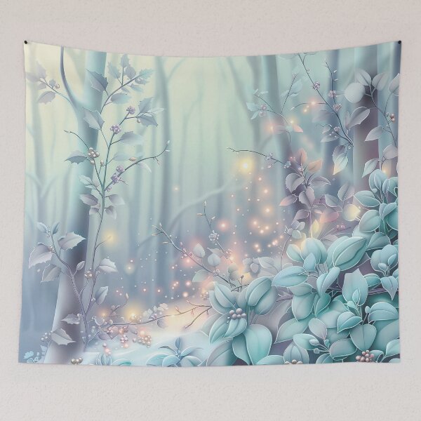 Item preview, Winter landscape. Leaves among the trees. Winter forest. Pastel colors. designed and sold by MagelliShop.
