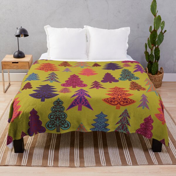 Item preview, Retro Ornate Nordic Christmas Trees Bright Multicolor designed and sold by GenAumonier.
