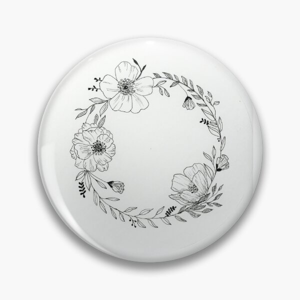 Item preview, Ink Floral Wreath designed and sold by LindaLandersArt.