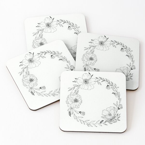 Item preview, Ink Floral Wreath designed and sold by LindaLandersArt.
