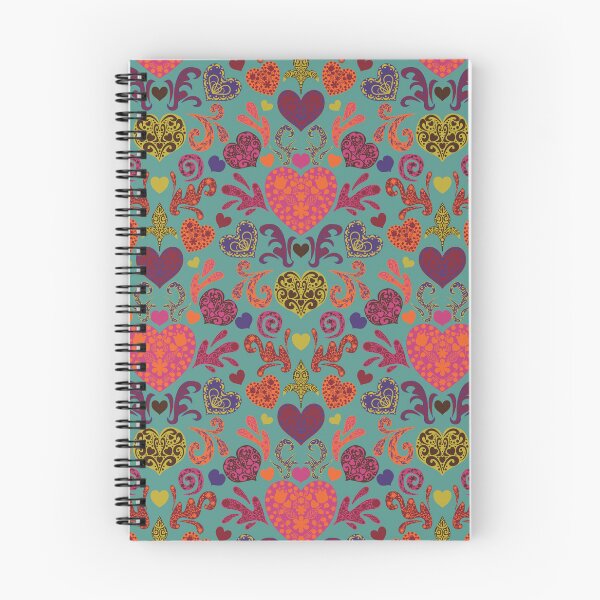 Item preview, Retro Decorated Nordic Hearts Damask Bright Multicolor designed and sold by GenAumonier.
