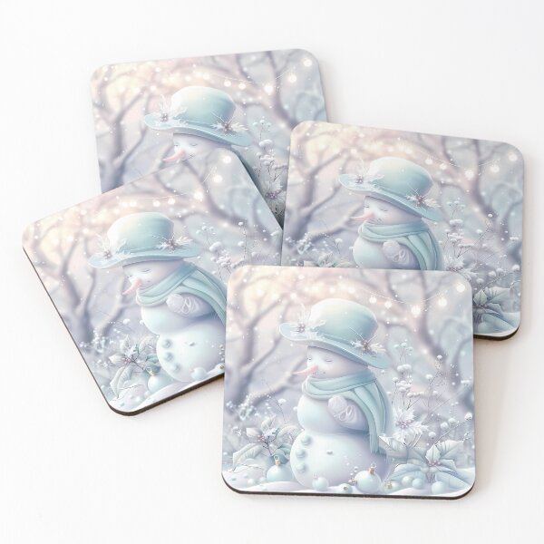 Item preview, Winter landscape.Snowman in the winter forest.Pastel colors. designed and sold by MagelliShop.