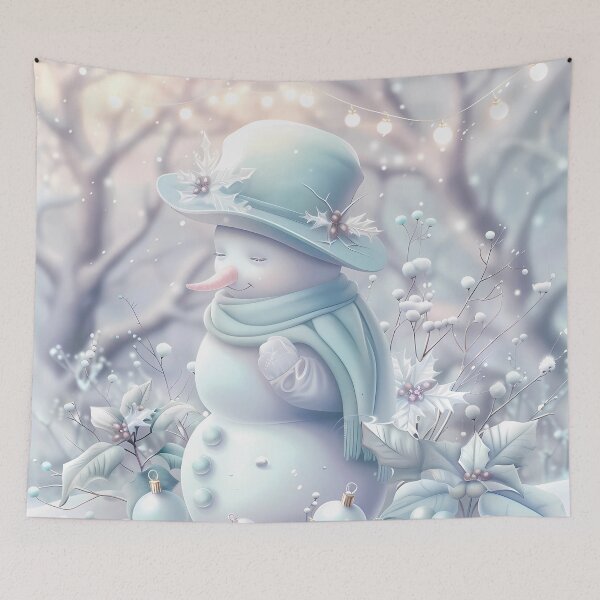 Item preview, Winter landscape.Snowman in the winter forest.Pastel colors. designed and sold by MagelliShop.