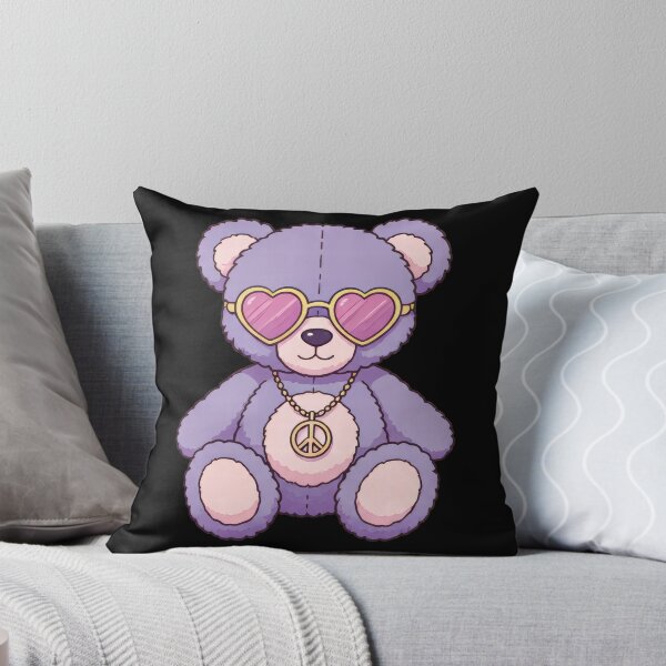 Item preview, Soft Gangster Y2K Teddy Bear in Purple designed and sold by CriaCreative.