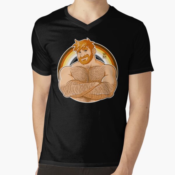 ADAM LIKES CROSSING ARMS - BEAR PRIDE - GINGER EDITION V-Neck T-Shirt