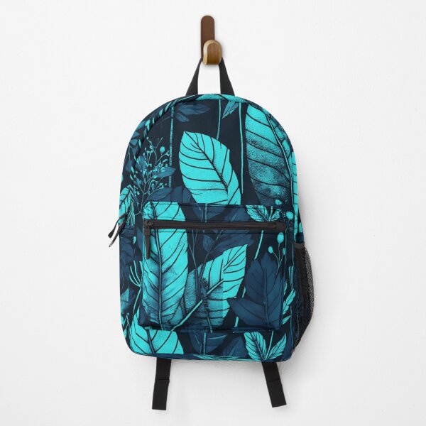 Item preview, Blue navy Leaves, Autun, berries,repeating pattern, Christmas, winter, winter holidays, pine trees, forest, mountain designed and sold by Collagedream.