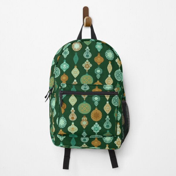 Item preview, Natural Decorated Nordic Ornament Grid Green Mint Gold designed and sold by GenAumonier.