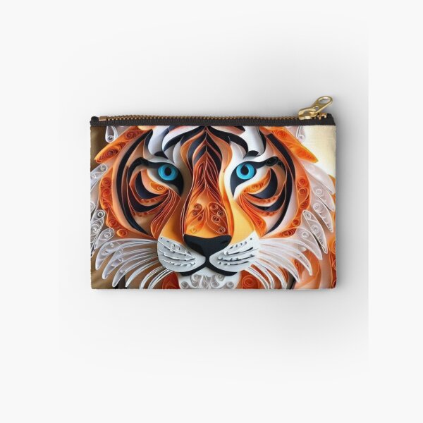 Item preview, Quilled Tiger Wall Art - Unique Paper Quilling Wildlife Decor - Abstract Tiger Art Print - Colourful Tiger Canvas Artwork for Home designed and sold by Monascreativeempire.