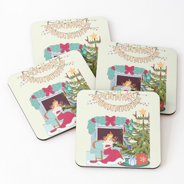 Item preview, vintage christmas cartoon girl reading designed and sold by miss madison creates.