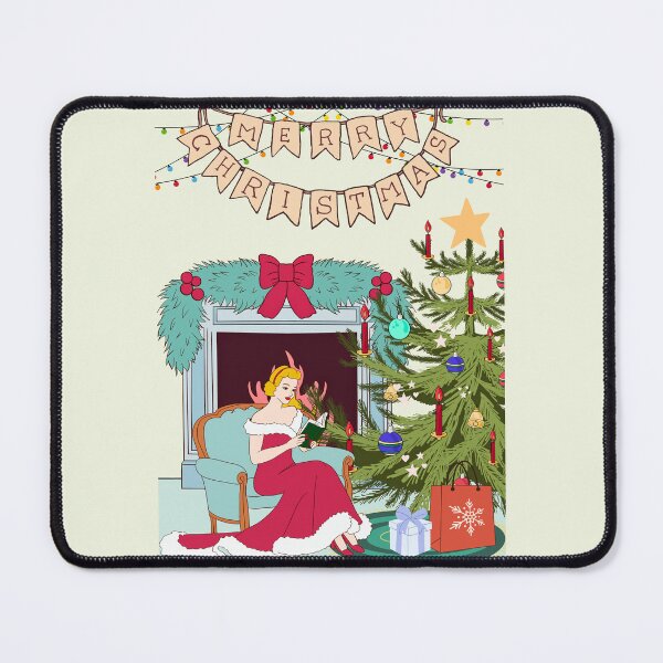 Item preview, vintage christmas cartoon girl reading designed and sold by miss madison creates.