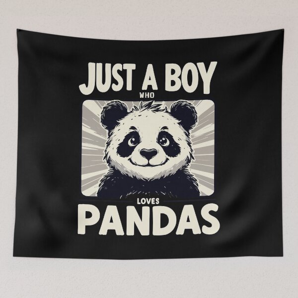 Item preview, Just A Boy Who Loves Pandas designed and sold by TomFrontierArt.