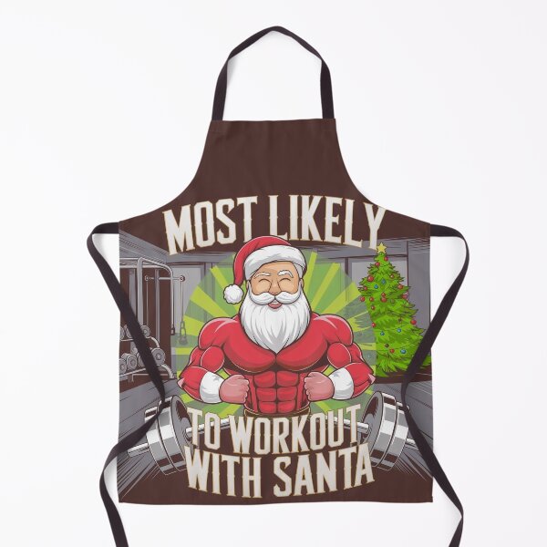 Item preview, Most Likely To WorkOut With Santa Christmas Design For Gym Lovers designed and sold by SwanAndStone.