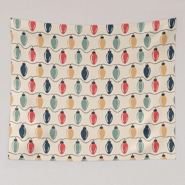 Item preview, Retro Christmas Lights Pattern designed and sold by ArtFactoryAI.