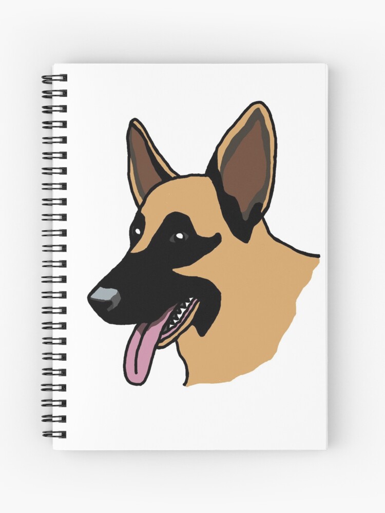 Cuaderno de espiral «Perro, pastor alemán, dibujos animados» de nijess |  Redbubble