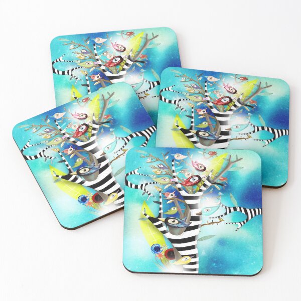 Item preview, We'll work it out - Rupydetequila Birds Striped Tree Gradient Blue Sky designed and sold by rupydetequila.