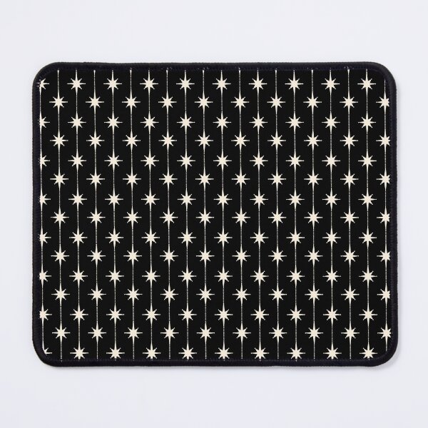 Item preview, Mid Century Modern Atomic Stars and Dots Pattern in Black and Almond Cream designed and sold by kierkegaard.