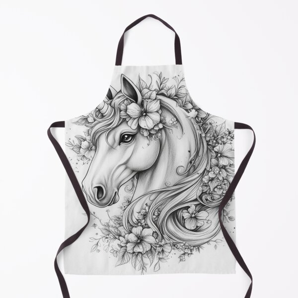 Item preview, Black and white Unicorn pencil drawing designed and sold by Pencil-Art.