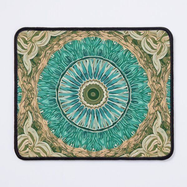 Item preview, Teal and Beige Mandala-Inspired Design designed and sold by DigitalGemArt.