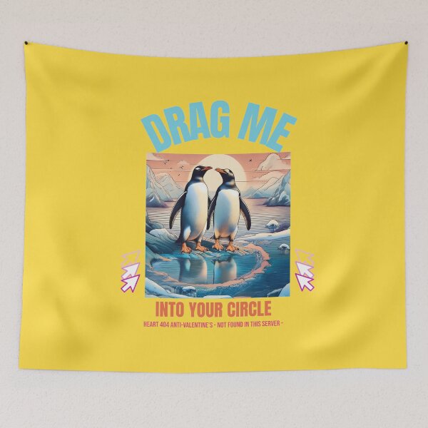 Item preview, Penguins in Love: "Drag Me Into Your circle" designed and sold by MiHijoDesign.