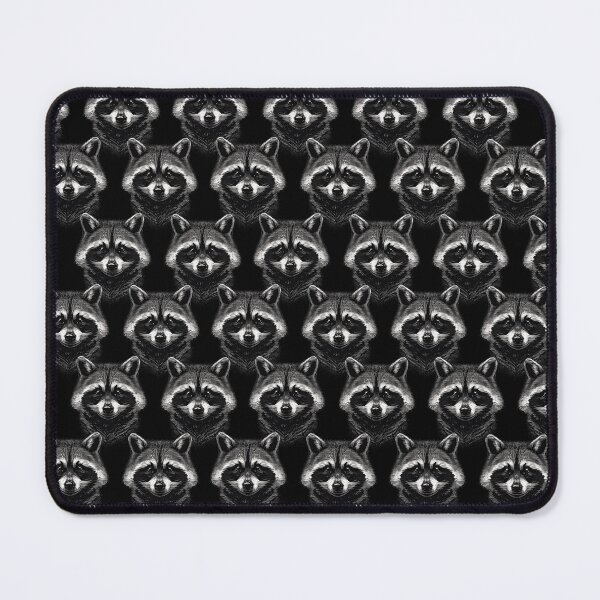 Item preview, Racoon Black and White Pattern designed and sold by Lauren Doucette.