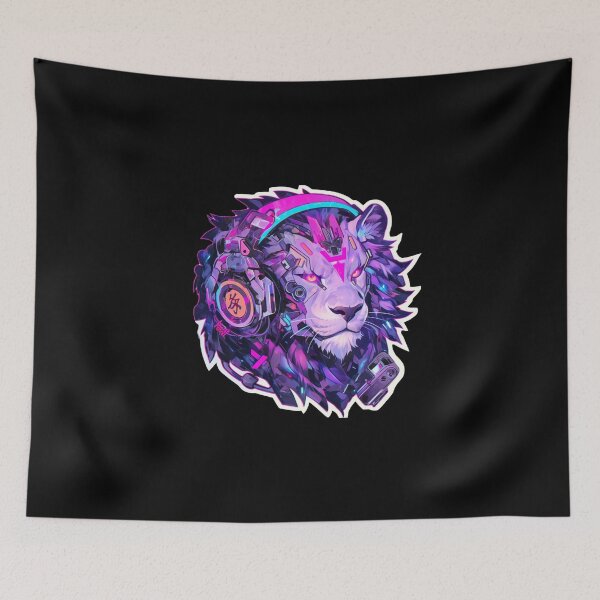 Artikelvorschau, Cyber Black Lion / / Schwarzer Löwe / / Cooles Tier / / Cyber-Tier / / Tierkunst / / Tierkrieger / / Niedliche Tierkunst / / Ästhetische Gaming-Aufkleber entworfen und verkauft von SMARTKIT DESIGNAGENCY.
