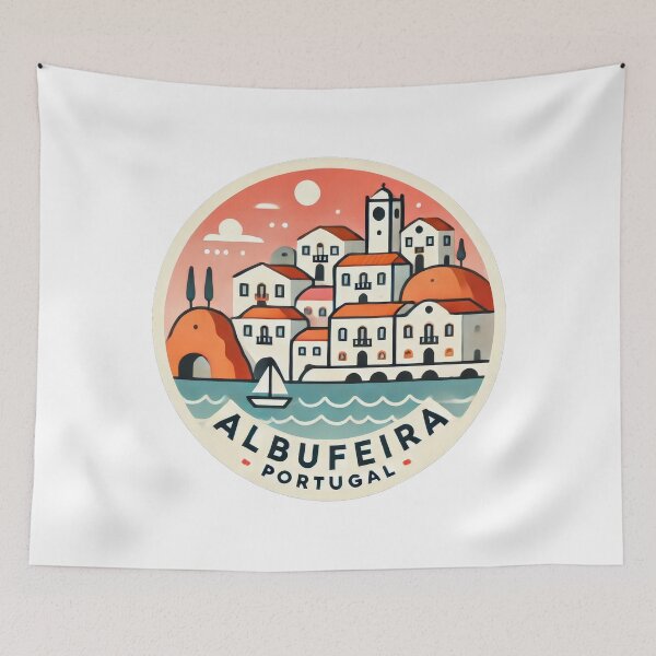 Item preview, Vintage Travel Sticker Albufeira - Minimal Retro Design from Portugal designed and sold by pod24.
