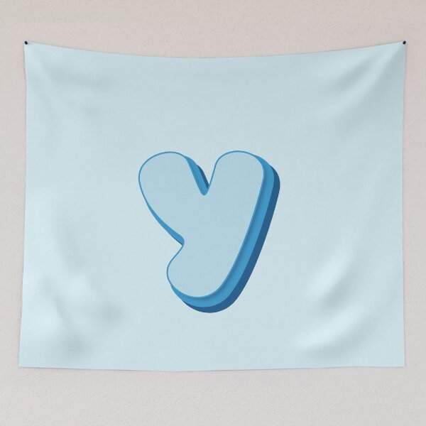 Item preview, Letter Y -  Initial Y - Baby Name - Retro Personalized Name - Retro Colors Cute Blue Lettering - Vintage Style Typography - Retro Monogram - Pale Blue, Bright Blue, Dark Blue Colors - Letter y designed and sold by TheIconShop.