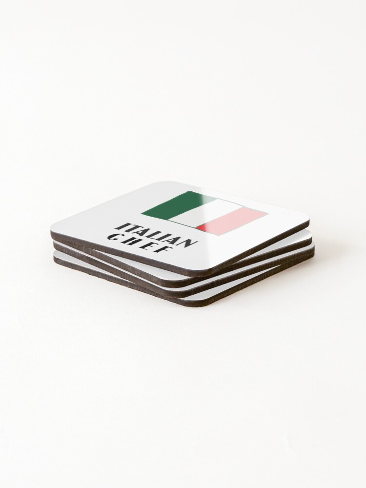 Thumbnail 4 of 5, Coasters (Set of 4), Italian chef designed and sold by FirstTimeTees.