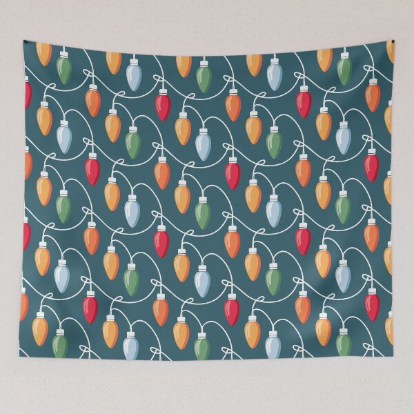 Item preview, Retro Christmas Lights Pattern designed and sold by ArtFactoryAI.