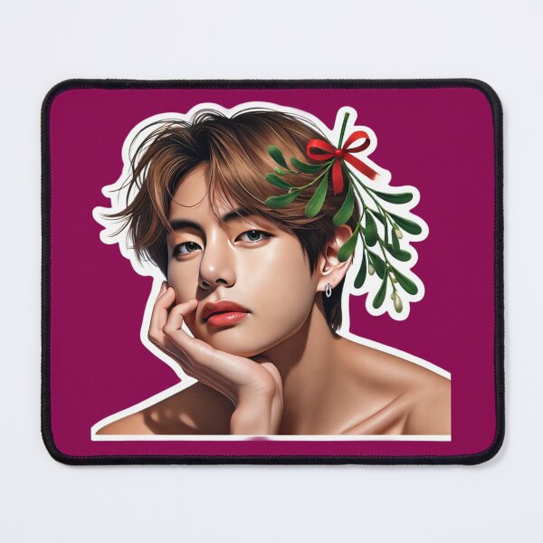 Item preview, Natural Holiday Charm | Taehyung-Inspired Festive Sticker for ARMY designed and sold by DEEPDesignsART.