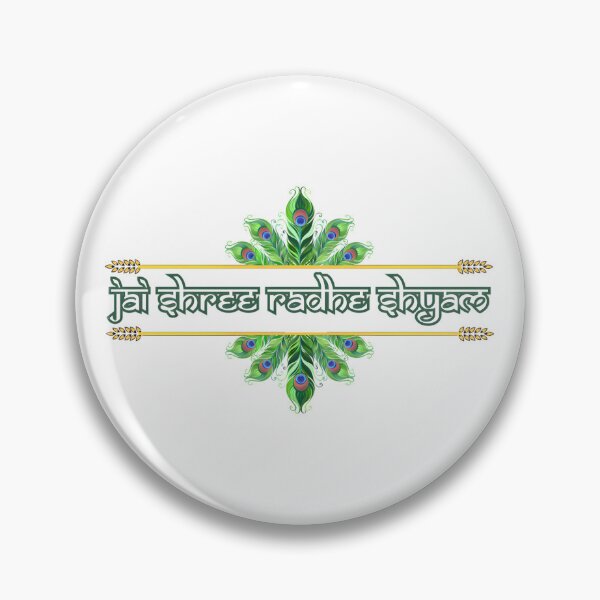 Item preview, Jai Shree Radhe Shyam Typography with Peacock Feather designed and sold by PING 999 STUDIO.