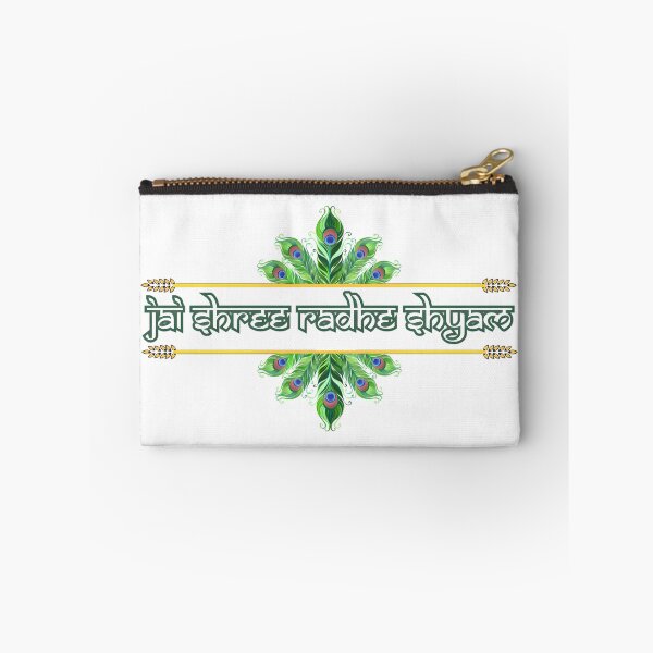 Item preview, Jai Shree Radhe Shyam Typography with Peacock Feather designed and sold by RvinJo8.