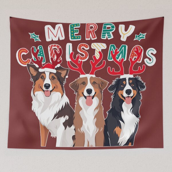 Item preview, Christmas Australian Shepherds – Merry Christmas designed and sold by GoodyPaws.