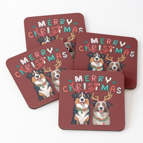 Item preview, Christmas Australian Shepherds – Merry Christmas designed and sold by GoodyPaws.