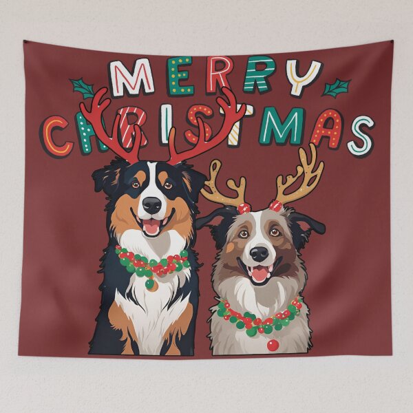 Item preview, Christmas Australian Shepherds – Merry Christmas designed and sold by GoodyPaws.