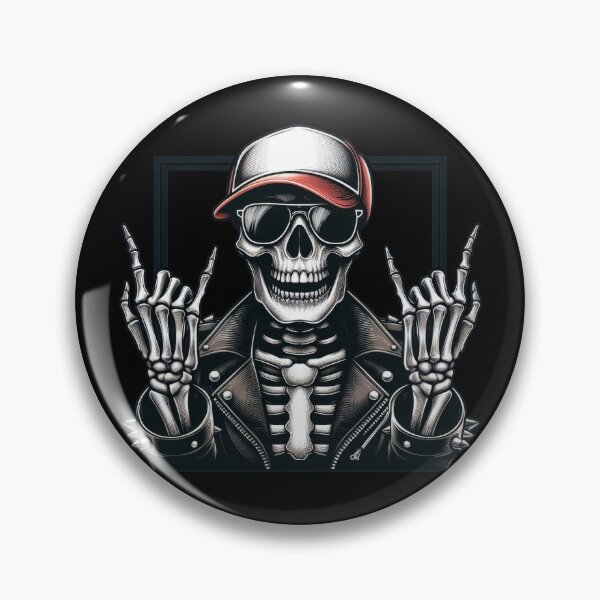 Aperçu de l'œuvre Rockin’ Skeleton – Design rebelle et cool créée et vendue par Aredbox.