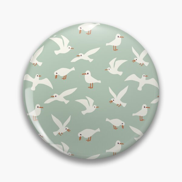 Item preview, Little Seagull sweet quirky kids summer design mint orange ecru designed and sold by InkAmsterdam.