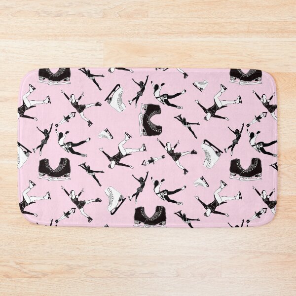 Item preview, Figure Skating Female Silhouettes on Pastel Pink Background designed and sold by Purposely Designed.