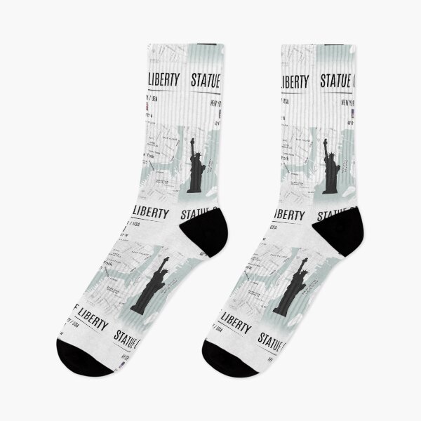 Item preview, Statue liberty - NYC Map Art – Detailed New York City Street Map with American Flag and Coordinates designed and sold by Psycho-Crazy.