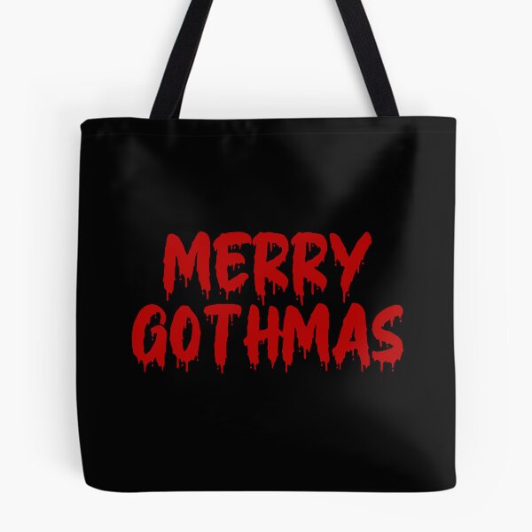 Item preview, RED ON BLACK MERRY GOTHMAS BLOOD DRIP designed and sold by RomeArtCo.