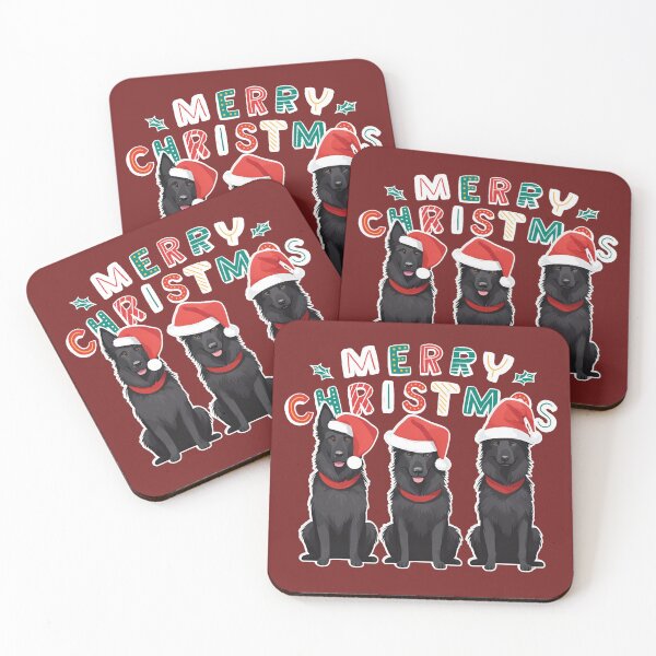 Item preview, Christmas Belgian Shepherds (Groenendael) – Merry Christmas designed and sold by GoodyPaws.