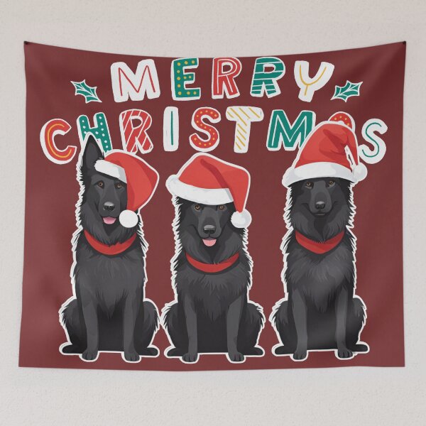 Item preview, Christmas Belgian Shepherds (Groenendael) – Merry Christmas designed and sold by GoodyPaws.