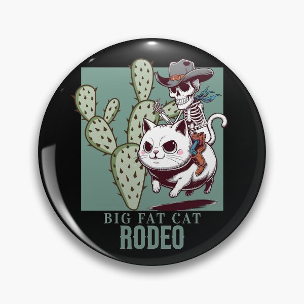 Item preview, BIG FAT CAT RODEO - SKELETON RIDING A KAWAII KITTY designed and sold by justyna-s28.