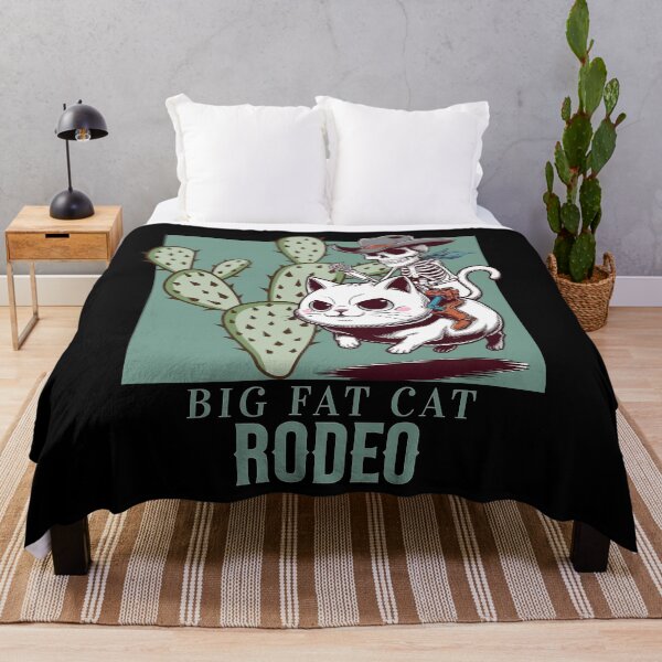 Item preview, BIG FAT CAT RODEO - SKELETON RIDING A KAWAII KITTY designed and sold by justyna-s28.