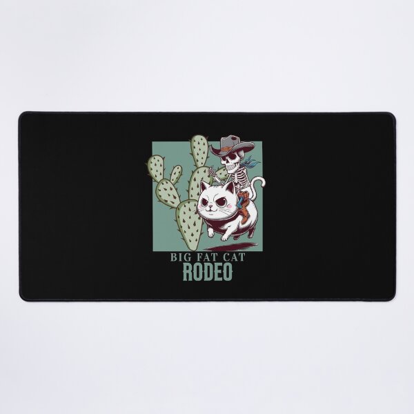 Item preview, BIG FAT CAT RODEO - SKELETON RIDING A KAWAII KITTY designed and sold by justyna-s28.