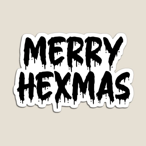 Item preview, BLACK ON WHITE MERRY HEXMAS BLOOD DRIP designed and sold by RomeArtCo.
