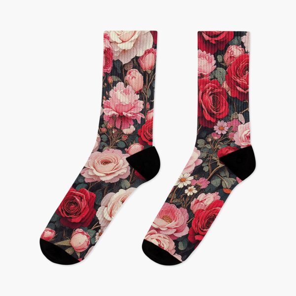 Item preview, Red and Pink Roses Floral Print designed and sold by ajollycreation.