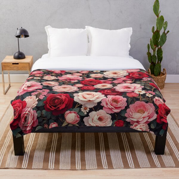 Item preview, Red and Pink Roses Floral Print designed and sold by ajollycreation.